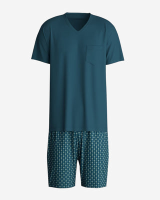 Pyjamas Relax Imprint Petrol Blå Mönstrad