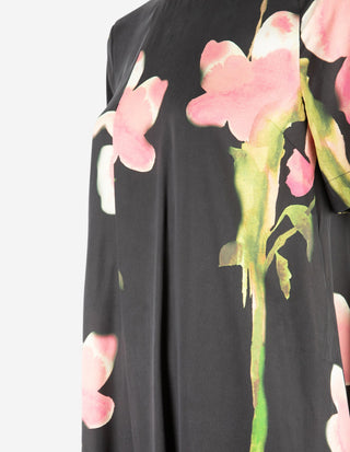 Flowy Midiklänning Svart Blommig