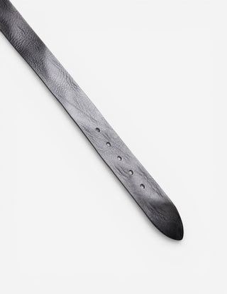 Bälte Brett Rustikt Läder Svart/Silver