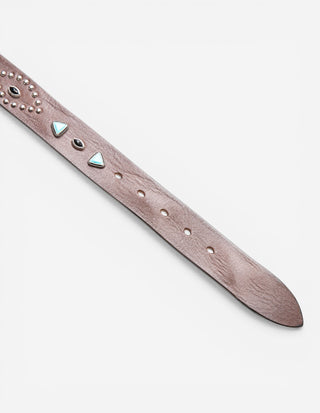 Bälte Läder Westerndesign Mörkbrun/Silver