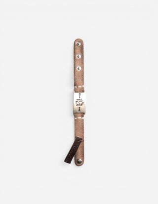 Armband Läder Westerndesign Silver/Beige One Size