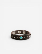 Armband Läder Westerndesign Turkos/Brun