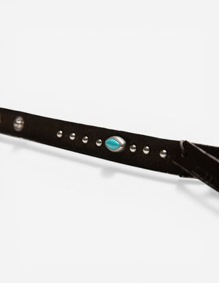 Armband Läder Westerndesign Turkos/Brun