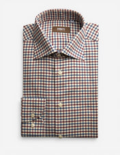 Slim Fit Skjorta Flanell Tattersall Röd/Blå/Vit