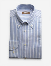 Regular Fit Button Down Skjorta Oxford Randig Blå/Vit