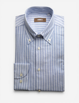 Regular Fit Button Down Skjorta Oxford Randig Blå/Vit