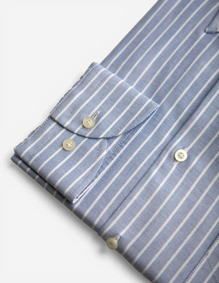 Regular Fit Button Down Skjorta Oxford Randig Blå/Vit