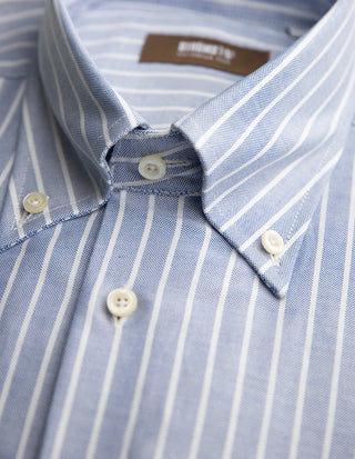 Regular Fit Button Down Skjorta Oxford Randig Blå/Vit