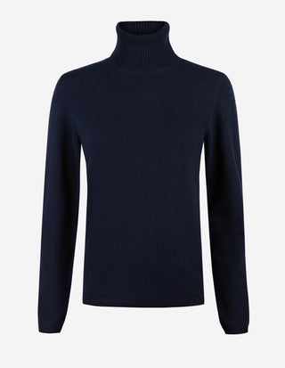 Sofia Polotröja Ull/Kashmir Mörkblå