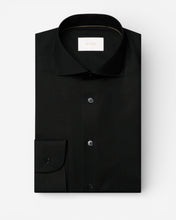 Slim Fit Skjorta Merinoull Svarta