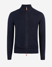 Zip Cardigan Cashmere Marinblå