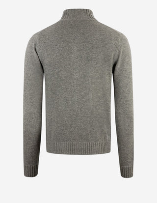 Zip Cardigan Cashmere Melerad Grå