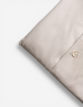 Casual Fit Skjorta Helskuren Krage Twill Ljusbeige
