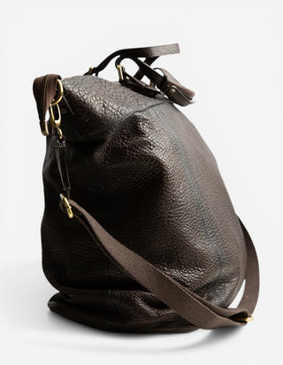 Duffelbag Präglat Läder Mörkbrun One Size