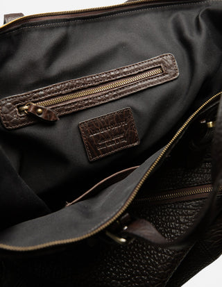 Duffelbag Präglat Läder Mörkbrun One Size