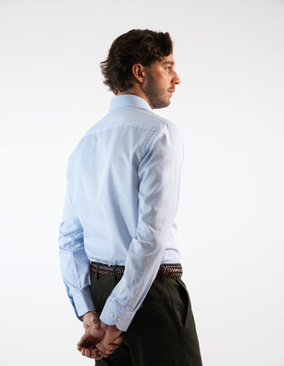 Slim Fit XLÄ Skjorta Bomull Randig Blå/Vit