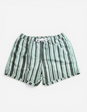 Badshorts Randiga Grön/Vit