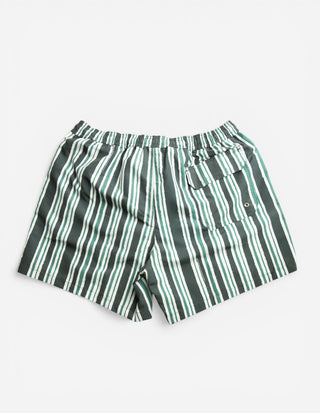 Badshorts Randiga Grön/Vit