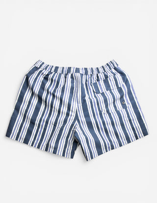 Badshorts Randiga Blå/Vit