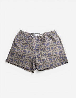 Badshorts Mönstrade Blommig Navy/Grön