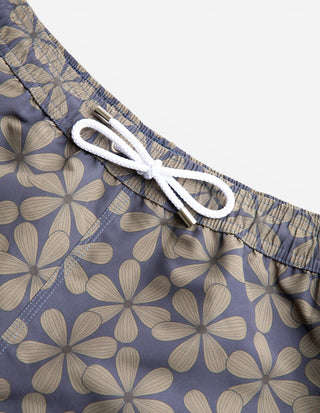 Badshorts Mönstrade Blommig Navy/Grön
