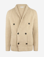 Cardigan Dubbelknäppt Ull Beige