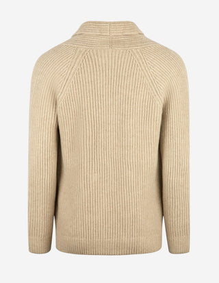 Cardigan Dubbelknäppt Ull Beige