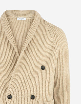Cardigan Dubbelknäppt Ull Beige