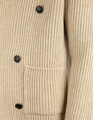 Cardigan Dubbelknäppt Ull Beige