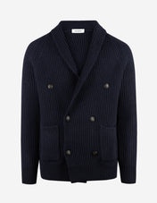 Cardigan Dubbelknäppt Ull Navy
