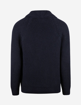 Cardigan Dubbelknäppt Ull Navy