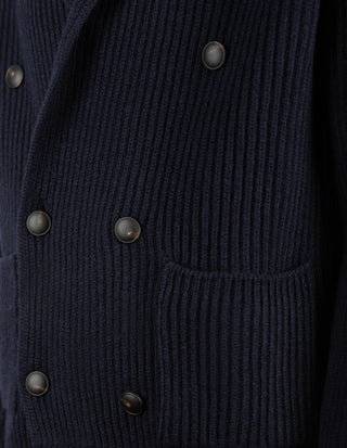 Cardigan Dubbelknäppt Ull Navy