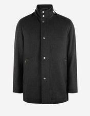 Jacka Lång Ull Cashmere Mörkgrå