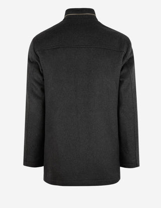 Jacka Lång Ull Cashmere Mörkgrå
