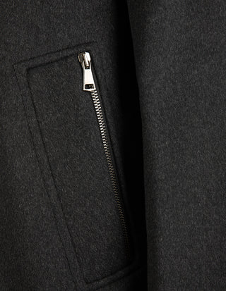 Jacka Lång Ull Cashmere Mörkgrå