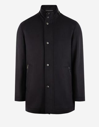 Jacka Lång Ull Cashmere Navy