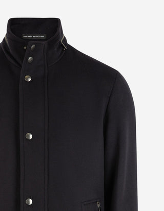 Jacka Lång Ull Cashmere Navy