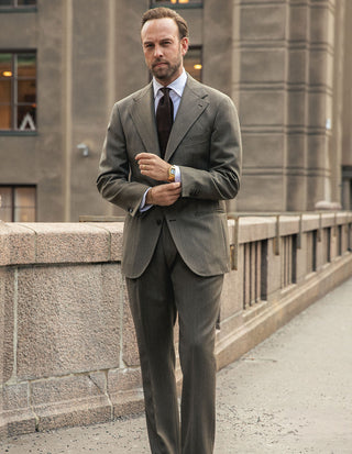 Sartorial Jacket Covert Ull Mörkbeige