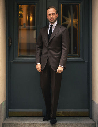 Sartorial Jacket Covert Ull Mörkbrun