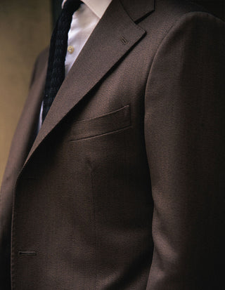 Sartorial Jacket Covert Ull Mörkbrun