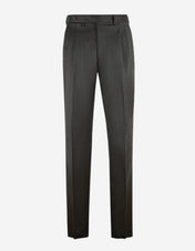 Sartorial Trouser II Dubbelplissering Covert Ull Mörkgrå
