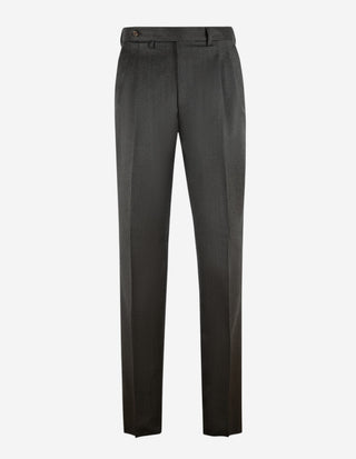 Sartorial Trouser II Dubbelplissering Covert Ull Mörkgrå