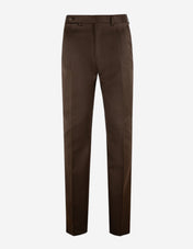 Sartorial Trouser II Dubbelplissering Covert Ull Mörkbrun