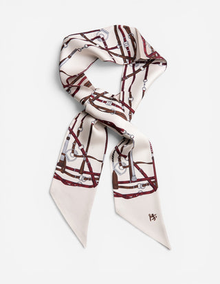 Twilly Siden Beige/Vinröd
