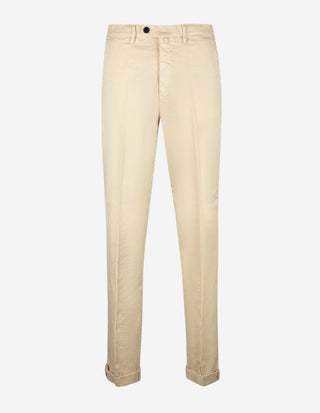 Boston Chinos Relaxed Fit Linne Bomullsstretch Ljusbeige