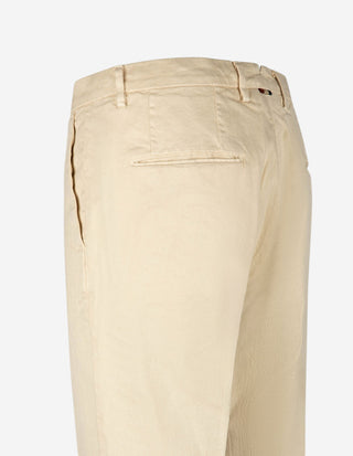 Boston Chinos Relaxed Fit Linne Bomullsstretch Ljusbeige