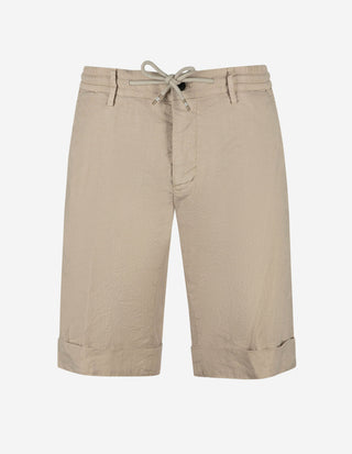 Milano Drawstring Shorts Linne Bomull Beige