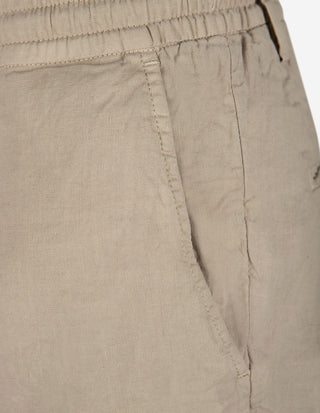 Milano Drawstring Shorts Linne Bomull Beige