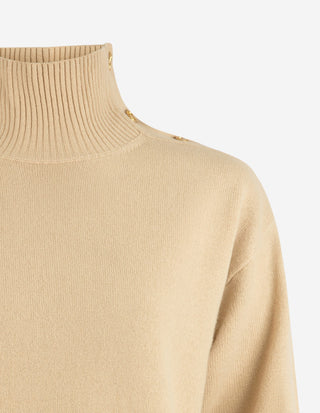 Vanille Polotröja Ull Ljusbeige