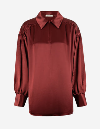 Leonora Blus Satin Vinröd